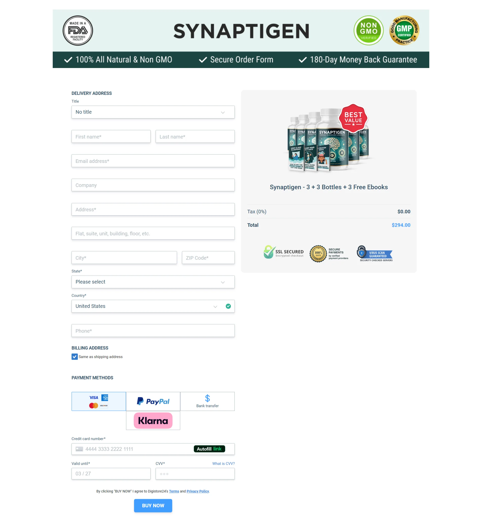 Synaptigen order form